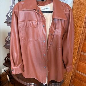 Steve Madden Women's Faux Leather Good Measure Shacket